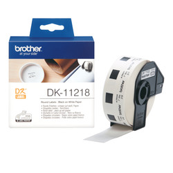 Brother DK-11218 Black on White Round Label Roll