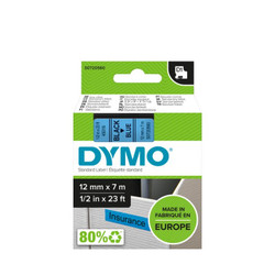 Dymo 45016 Black on Blue Label Tape Cassette