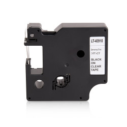 IJT Compatible Dymo 40910 Black on Clear Label Tape Cassette