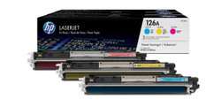 HP 126A CF341A Genuine Multipack, Cyan, Magenta, Yellow Toner Cartridge