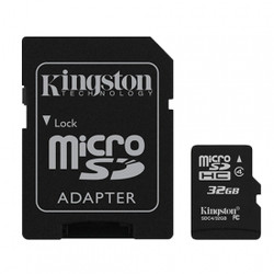 Kingston 32GB Micro SDHC Memory Card SDC4/32GBSP