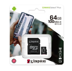 Kingston Canvas Select Plus 64GB Micro SDXC UHS-I Class 10 Memory Card