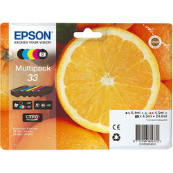Epson C13T33374011 Genuine Multipack, Black, Cyan, Magenta, Yellow Ink Cartridge