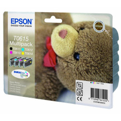 Epson T0615 T061540 Genuine Multipack, Black, Cyan, Magenta, Yellow Ink Cartridge
