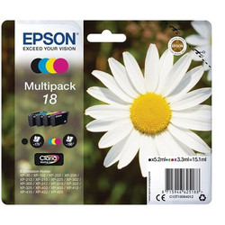 Epson T1806 C13T18064010 Genuine Multipack, Black, Cyan, Magenta, Yellow Ink Cartridge