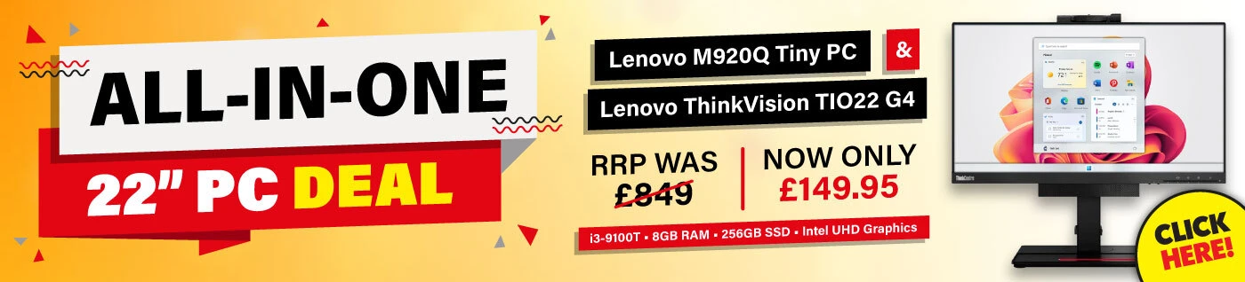 Lenovo All in One Bundle Deal - Lenovo M920Q Tiny PC + Lenovo ThinkVision TIO22 G4 21.5" Monitor
