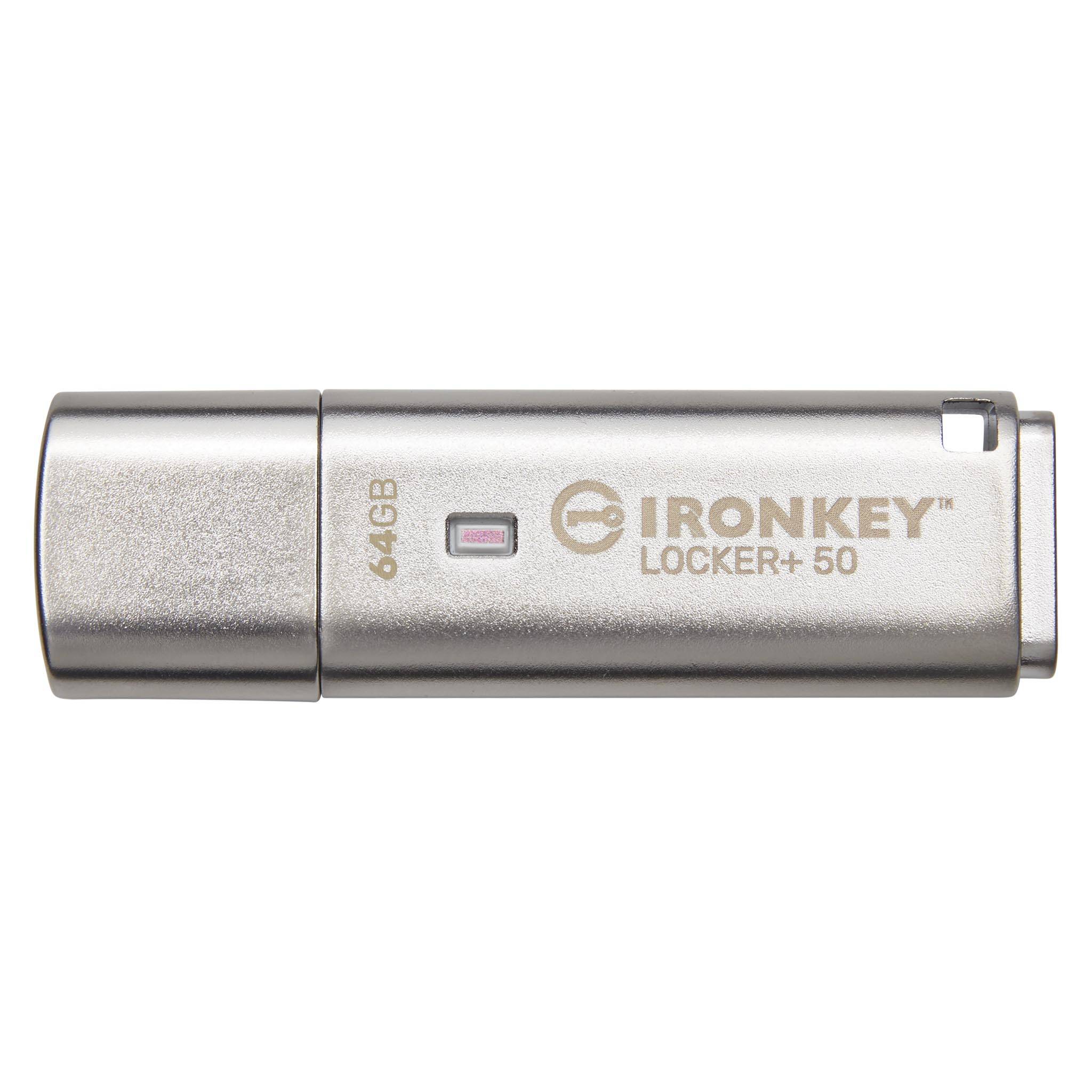 Kingston 64GB IronKey Locker+ 50 USB 3.2 Encrypted Pen Drive Memory