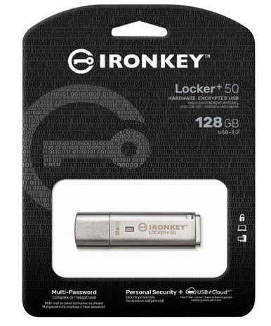 Kingston 128GB IronKey Locker 50 USB 3 2 Encrypted Pen Drive Memory Stick kingston-128gb-ironkey-locker-50-usb-3-2-encrypted-pen-drive-memory-stick