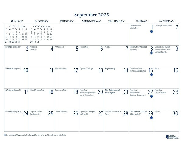 Parish Wall Calendar 2025 September 2024 December 2025 Episcopal Parish Wall Calendar 2025 September 2024 December 2025 Episcopal