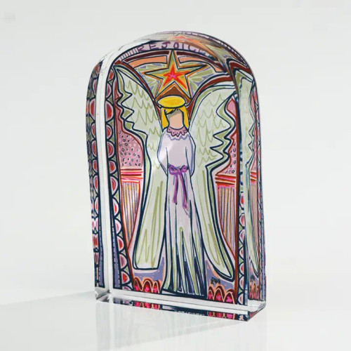 Pink Stained Glass Acrylic Angel
