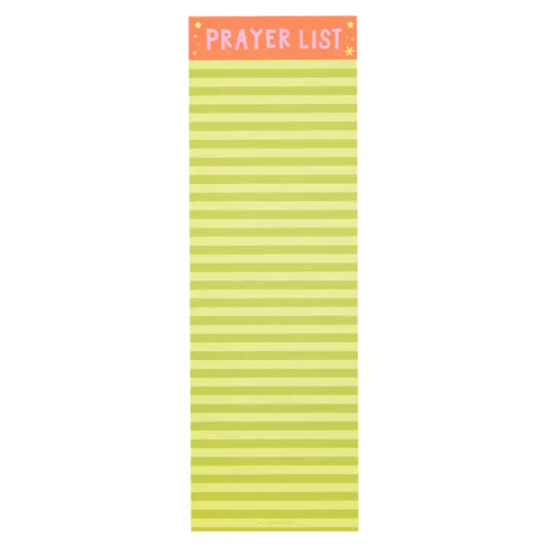 Green Stripe Prayer List 4x12 Notepad