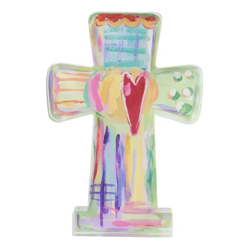 Colorful Heart Acrylic Cross
