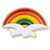 Dove with Rainbow Enameled Lapel Pin