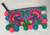 Pom Pom Cosmetic Wristlet - Blue/Pink/White/Green