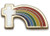 Cross with Rainbow Lapel Pin