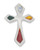 Silver Enameled Cross Lapel Pin