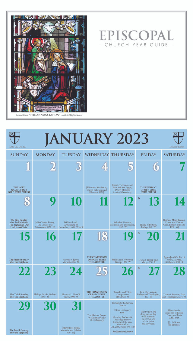 Churchman's Ordo Kalendar (Calendar) 2023 Episcopal Shoppe