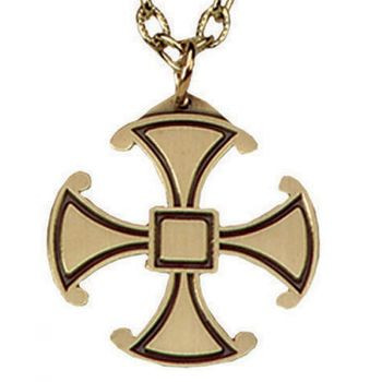 Episcopal Cross Necklace with Dog Tag Chain - Military Issue