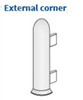 External Corner X for Aluminium Clip-On Skirting