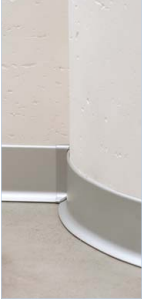 80mm aluminium skirting bending around wall