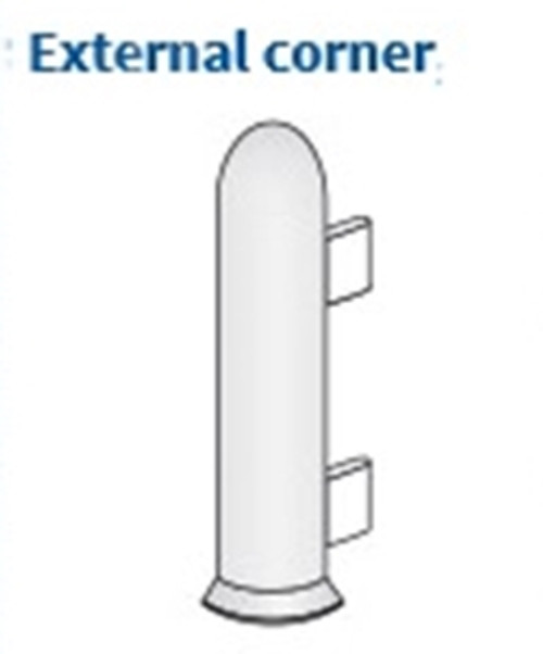 External Corner X for Aluminium Clip-On Skirting