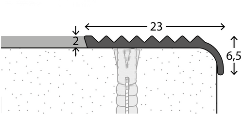23x6mm Solid Brass Stair Edging-2.5m 