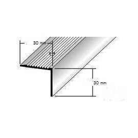 30x30mm Solid Polished Brass Stair Nosing Step Edging - 2.5m 