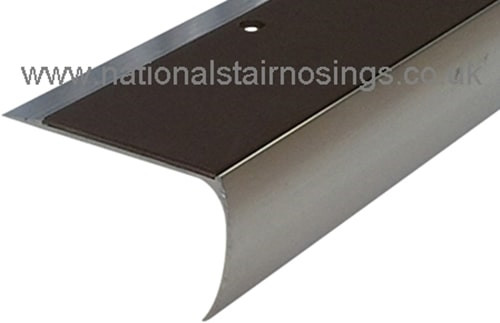 Bull nose ant-slip stair nosing for use over lino,thin carpets or hard surfaces