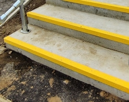 Yellow GRP Stair Nosing On Concrete Stairs Yellow GRP Stair Nosing On Concrete Stairs