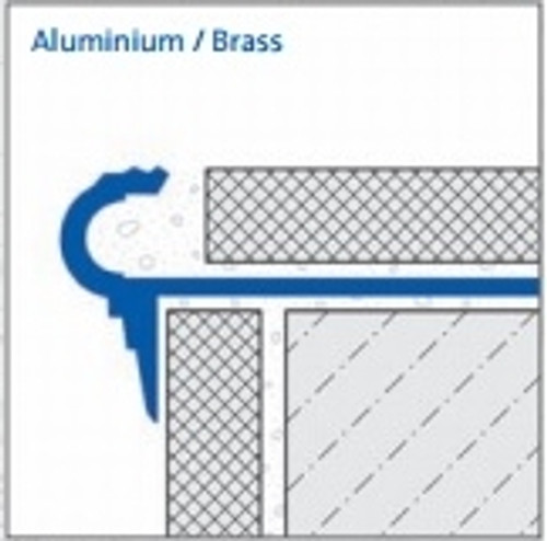 Round Nose  Stair Edging For Tiles - 2.5m Round Nose  Stair Edging For Tiles - 2.5m