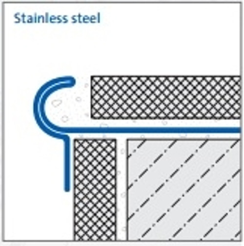 Round Nose  Stair Edging For Tiles - 2.5m Round Nose  Stair Edging For Tiles - 2.5m