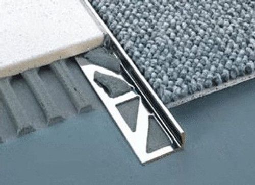 Aluminium L shape tile edge trim protects tile edges and can  be used as transition trims between two types of flooring