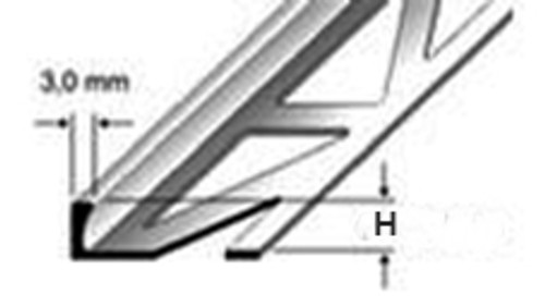 Aluminium Straight Edge Tile Trim- 2.5m 