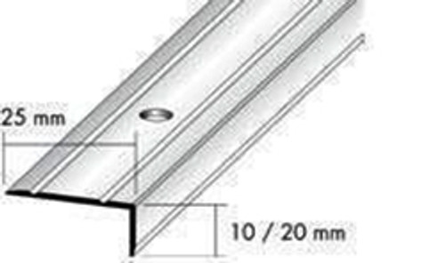 Aluminium Stair Edging,Pre-drilled - 2.7m.