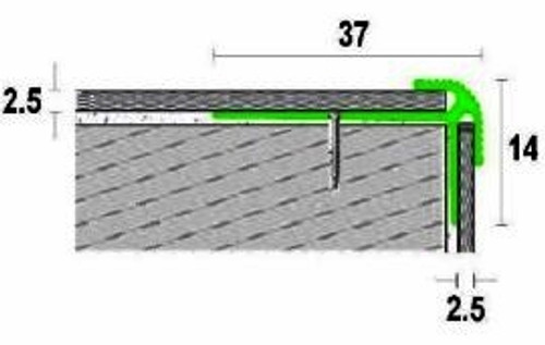 Aluminium Stair Nosing For Lino,LVT & Thin Tiles- 2.7m Aluminium Stair Nosing For Lino,LVT & Thin Tiles- 2.7m
