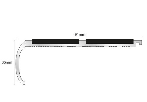 Double Channel Rounded Anti Slip Stair Nosing Double Channel Rounded Anti Slip Stair Nosing