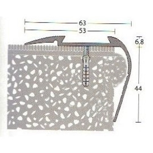 Aluminium Anodised Gold Round Edge Anti Slip Stair Nosing Ramp Profile -2.5m Aluminium Anodised Gold Round Edge Anti Slip Stair Nosing Ramp Profile -2.5m