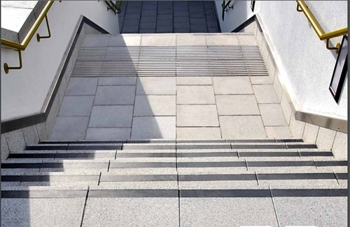 Rubber tread to be installed in rebated or preformed grooves in granite, marble, terrazzo, concrete and timber to provide anti slip surface on stairs and steps