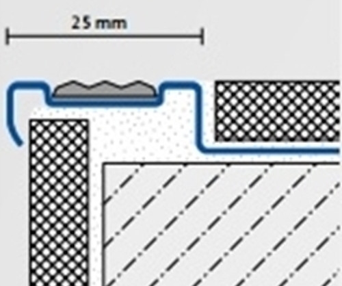 Stainless Steel Anti slip Tile-In Stair Nosing-2.5m Stainless Steel Anti slip Tile-In Stair Nosing-2.5m