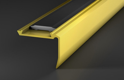 Brass stair nosing with anti slip insert