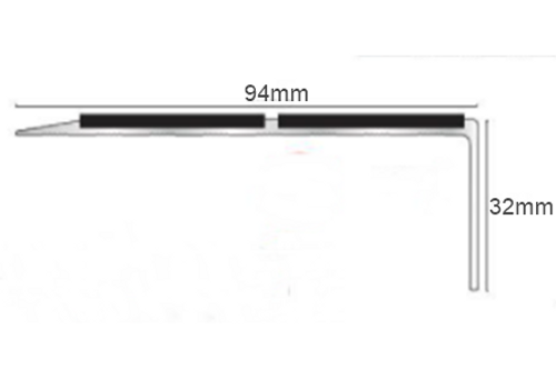 Double Channel Ramp Profile Anti-Slip Stair Nosing  Double Channel Ramp Profile Anti-Slip Stair Nosing