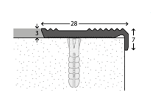 Aluminium stair edging tread for lvt/lino-2.5m Aluminium stair edging tread for lvt/lino-2.5m