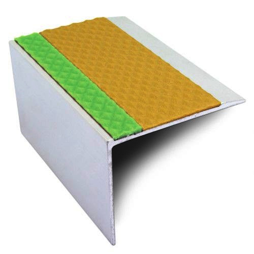 Outdoor glow in dark DDA compliant out door nosing for use over concrete, tile, stone