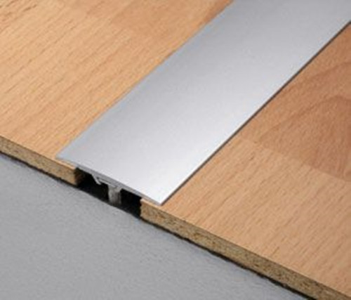 Aluminium flat threshold strip with concealed fixing