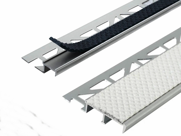 Aluminium anti slip stair nosings installed on steps