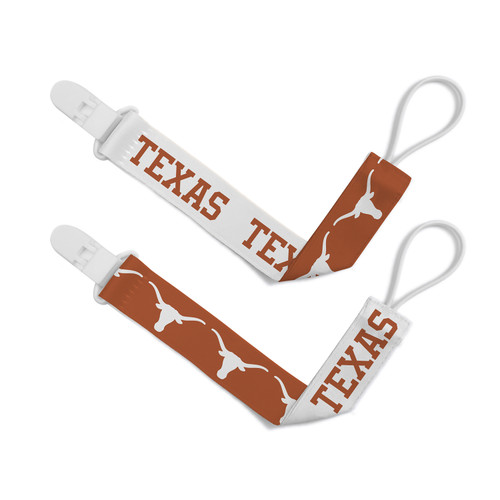 Texas Longhorns NCAA Pacifier Clip 2-Pack