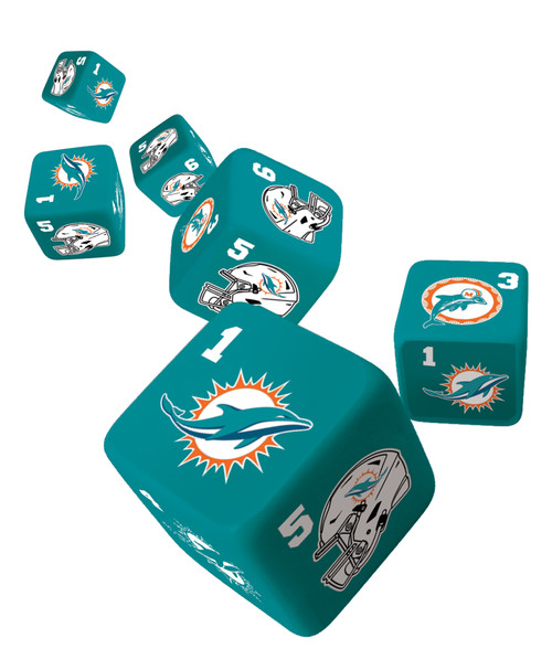Miami Dolphins NFL Dice Set - 19mm
