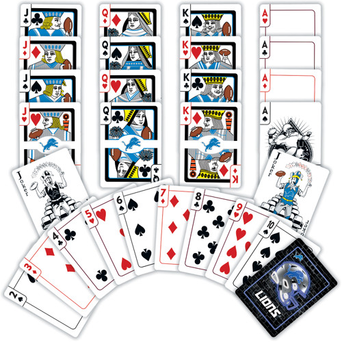 Detroit Lions Neon Playing Cards
