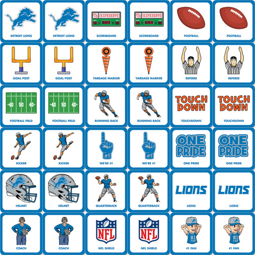 Detroit Lions NFL Matching Game