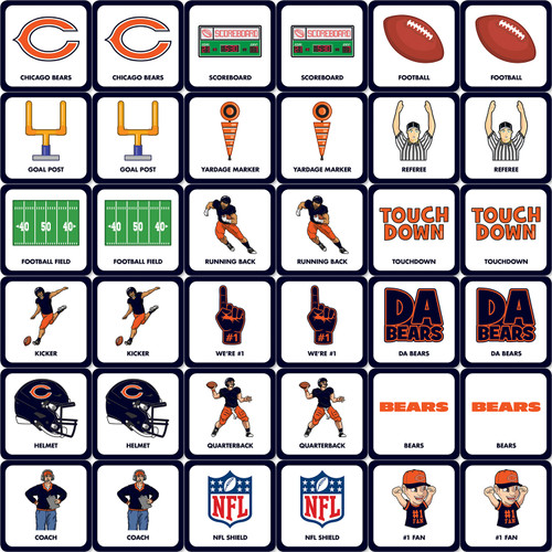 Chicago Bears NFL Matching Game